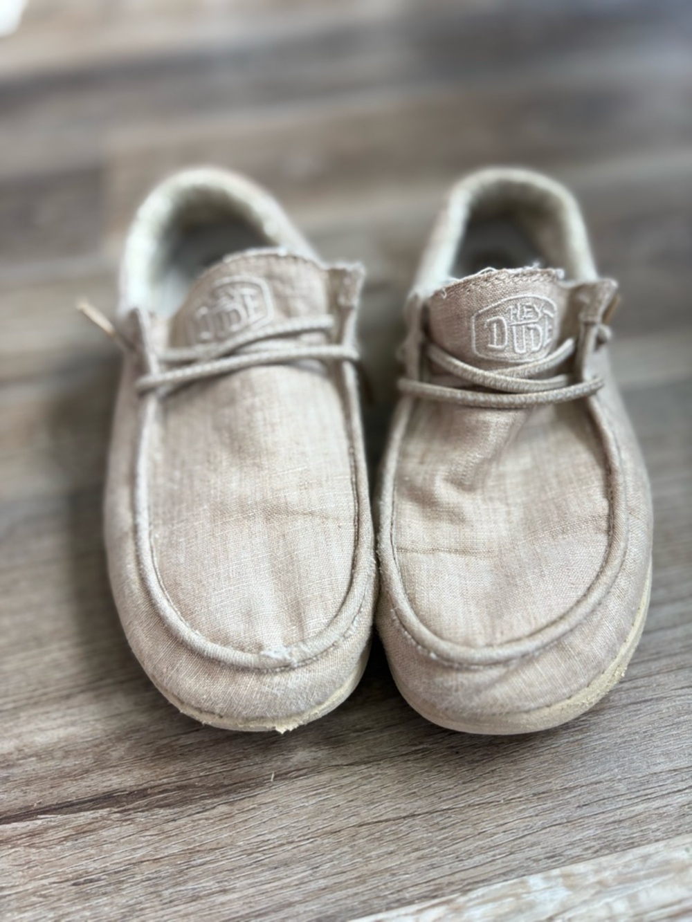 Hey Dude Kids Beige Slip-On Moccasins